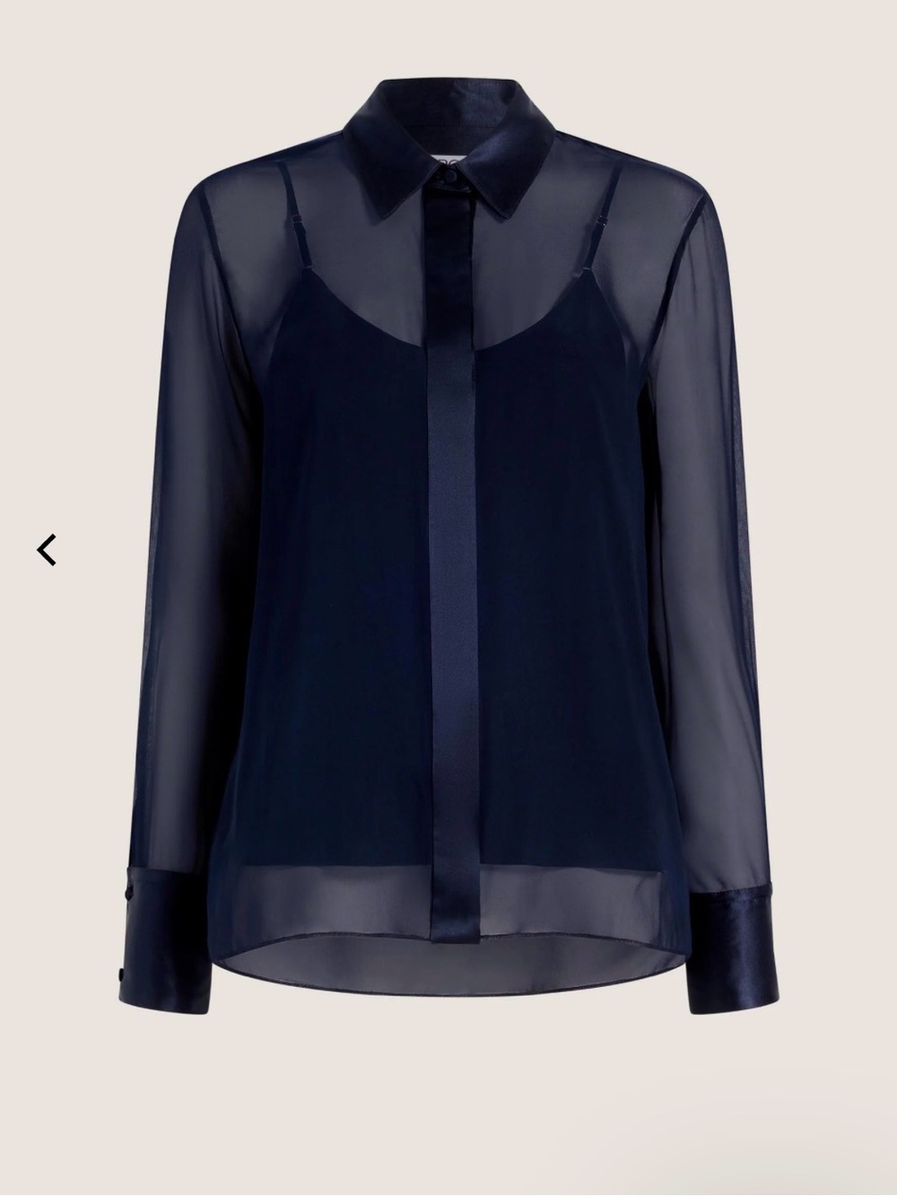Argent Sheer Blouse in Silk Georgette in Midnight